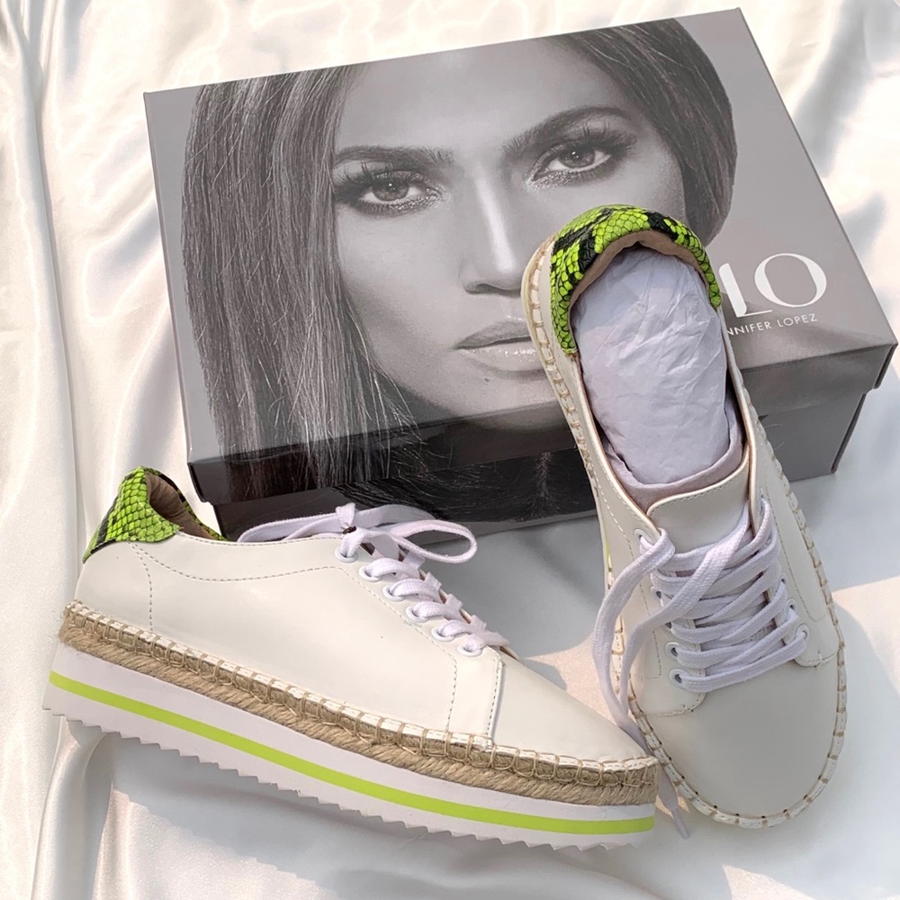 👟JLO Lider Espadrille Wedge Sneaker Snake Print